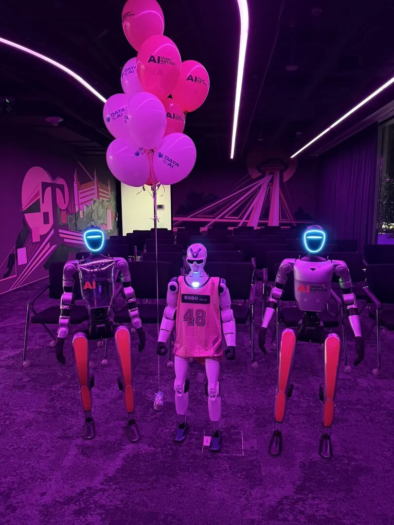 Unitree G1 humanoid robot from the ROBOTio fleet at an event